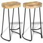 Taburetes de barra de cocina 2 unidades madera maciza de mango de vidaXL, Taburetes de cocina - Ref: Foro24-244010, Precio: 1...