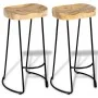 Taburetes de barra de cocina 2 unidades madera maciza de mango de vidaXL, Taburetes de cocina - Ref: Foro24-244010, Precio: 1...