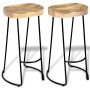 Taburetes de barra de cocina 2 unidades madera maciza de mango de vidaXL, Taburetes de cocina - Ref: Foro24-244010, Precio: 1...