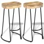 Taburetes de barra de cocina 2 unidades madera maciza de mango de vidaXL, Taburetes de cocina - Ref: Foro24-244010, Precio: 1...