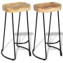 Taburetes de barra de cocina 2 unidades madera maciza de mango de vidaXL, Taburetes de cocina - Ref: Foro24-244010, Precio: 1...