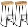 Taburetes de barra de cocina 2 unidades madera maciza de mango de vidaXL, Taburetes de cocina - Ref: Foro24-244010, Precio: 1...