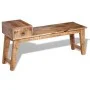 Bench with drawer solid mango wood 120x36x60 cm by vidaXL, Benches for halls and storage - Ref: Foro24-243461, Price: 211,08 ...