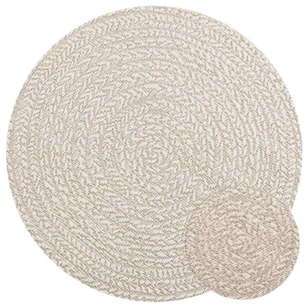 Alfombra ZIZUR aspecto yute interior/exterior crema Ø 90 cm en Alfombras | Comprar online en Foru.es