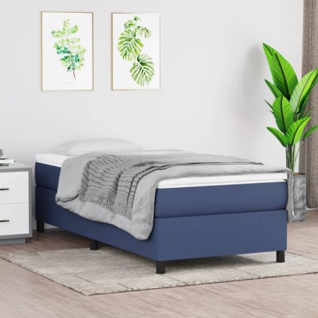 Estructura de cama de tela azul 90x200 cm de vidaXL, Camas y somieres - Ref: Foro24-3120836, Precio: 97,72 €, Descuento: %