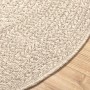 Alfombra ZIZUR aspecto yute interior/exterior crema Ø 90 cm en Alfombras | Comprar online en Foru.es