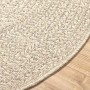 Alfombra ZIZUR aspecto yute interior/exterior crema Ø 200 cm en Alfombras | Comprar online en Foru.es