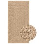 Alfombra ZIZUR apariencia yute interior exterior beige 80x250cm en Alfombras | Comprar online en Foru.es