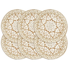Manteles individuales redondos 6 uds yute blanco 38 cm de vidaXL, Manteles individuales - Ref: Foro24-133867, Precio: 26,95 €...