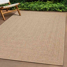 Alfombra ZIZUR aspecto yute interior/exterior beige 240x240 cm en Alfombras | Comprar online en Foru.es