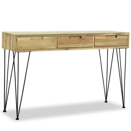 Mesa consola de teca maciza 120x35x76 cm de vidaXL, Mesas auxiliares - Ref: Foro24-244573, Precio: 162,78 €, Descuento: %