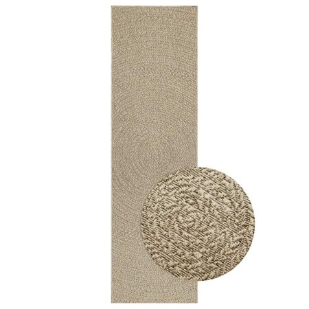 Alfombra ZIZUR apariencia yute interior exterior beige 80x250cm en Alfombras | Comprar online en Foru.es