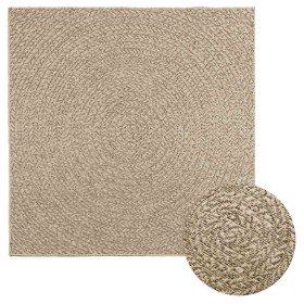 Alfombra ZIZUR aspecto yute interior/exterior beige 120x120 cm en Alfombras | Comprar online en Foru.es