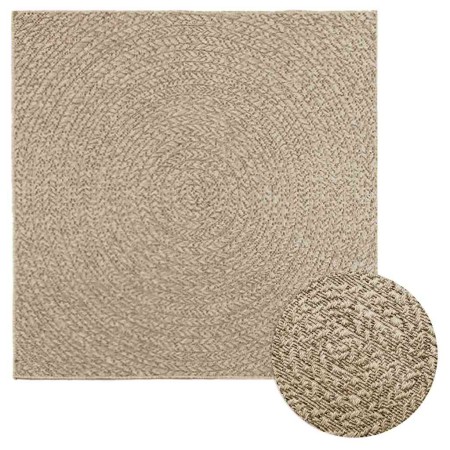 Alfombra ZIZUR aspecto yute interior/exterior beige 120x120 cm en Alfombras | Comprar online en Foru.es