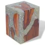 Solid teak and resin wood stool by vidaXL, Folding stools and chairs - Ref: Foro24-243468, Price: 141,34 €, Discount: %