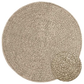 Alfombra ZIZUR aspecto yute interior/exterior beige Ø 90 cm en Alfombras | Comprar online en Foru.es