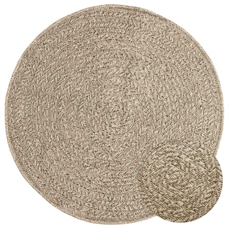 Alfombra ZIZUR aspecto yute interior/exterior beige Ø 90 cm en Alfombras | Comprar online en Foru.es