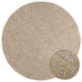 Alfombra ZIZUR aspecto yute interior/exterior beige Ø 120 cm en Alfombras | Comprar online en Foru.es