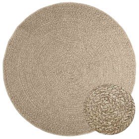 Alfombra ZIZUR apariencia yute interior exterior beige Ø 160 cm en Alfombras | Comprar online en Foru.es