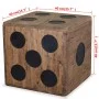 Caja de almacenamiento diseño de dado madera Mindi 40x40x40 cm de vidaXL, Baúles de almacenamiento - Ref: Foro24-244559, Prec...