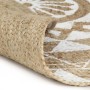 Alfombra de yute tejida a mano con estampado blanco 150 cm de vidaXL, Alfombras - Ref: Foro24-133697, Precio: 67,46 €, Descue...