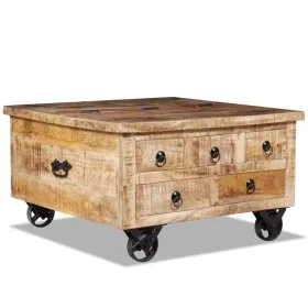 Couchtisch aus rauem Mangoholz, 70 x 70 x 40 cm von vidaXL, Couchtisch - Ref: Foro24-243979, Preis: 287,76 €, Rabatt: %