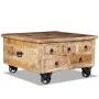 Mesa de centro de madera de mango rugosa 70x70x40 cm de vidaXL, Mesas de centro - Ref: Foro24-243979, Precio: 287,76 €, Descu...