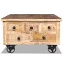 Mesa de centro de madera de mango rugosa 70x70x40 cm de vidaXL, Mesas de centro - Ref: Foro24-243979, Precio: 287,76 €, Descu...