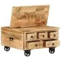 Mesa de centro de madera de mango rugosa 70x70x40 cm de vidaXL, Mesas de centro - Ref: Foro24-243979, Precio: 287,76 €, Descu...