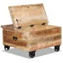Mesa de centro de madera de mango rugosa 70x70x40 cm de vidaXL, Mesas de centro - Ref: Foro24-243979, Precio: 287,76 €, Descu...