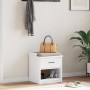 Banco de recibidor SANDNES madera maciza pino blanco 45x40x50cm en Bancos para recibidores y almacenamiento | Comprar online en 