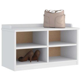 Banco de recibidor SANDNES madera maciza pino blanco 87x40x50cm en Bancos para recibidores y almacenamiento | Comprar online en 