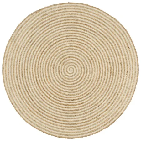 Alfombra de yute tejida a mano diseño espiral blanco 90 cm de vidaXL, Alfombras - Ref: Foro24-133716, Precio: 29,95 €, Descue...