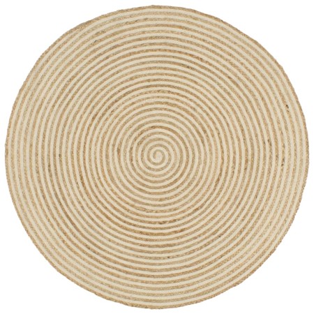 Alfombra de yute tejida a mano diseño espiral blanco 90 cm de vidaXL, Alfombras - Ref: Foro24-133716, Precio: 33,35 €, Descue...