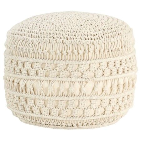 Puf de macramé hecho a mano algodón 45x30 cm de vidaXL, Otomanas - Ref: Foro24-324002, Precio: 82,56 €, Descuento: %