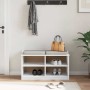 Banco de recibidor SANDNES madera maciza pino blanco 87x40x50cm en Bancos para recibidores y almacenamiento | Comprar online en 