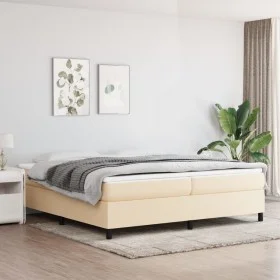 Estructura de cama box spring tela color crema 200x200 cm de vidaXL, Camas y somieres - Ref: Foro24-3120891, Precio: 126,38 €...