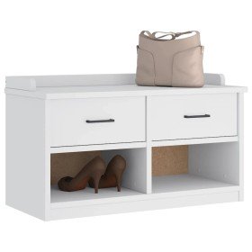 Banco de recibidor SANDNES madera maciza pino blanco 87x40x50cm en Bancos para recibidores y almacenamiento | Comprar online en 