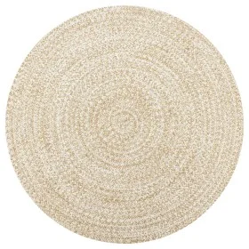 Alfombra de yute tejida a mano blanco y natural 150 cm de vidaXL, Alfombras - Ref: Foro24-133724, Precio: 67,20 €, Descuento: %