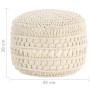Puf de macramé hecho a mano algodón 45x30 cm de vidaXL, Otomanas - Ref: Foro24-324002, Precio: 82,56 €, Descuento: %