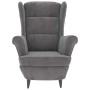 Sillón de terciopelo gris claro de vidaXL, Sillones - Ref: Foro24-324059, Precio: 206,58 €, Descuento: %
