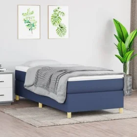Blue fabric bed frame 90x200 cm by vidaXL, Beds and slatted bases - Ref: Foro24-3120935, Price: 109,77 €, Discount: %