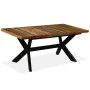 Mesa de comedor madera maciza reciclada y acero cruzado 180 cm de vidaXL, Mesas de cocina y de comedor - Ref: Foro24-244804, ...