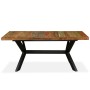 Mesa de comedor madera maciza reciclada y acero cruzado 180 cm de vidaXL, Mesas de cocina y de comedor - Ref: Foro24-244804, ...