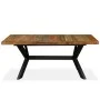 Mesa de comedor madera maciza reciclada y acero cruzado 180 cm de vidaXL, Mesas de cocina y de comedor - Ref: Foro24-244804, ...