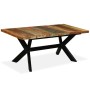 Mesa de comedor madera maciza reciclada y acero cruzado 180 cm de vidaXL, Mesas de cocina y de comedor - Ref: Foro24-244804, ...