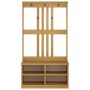 Perchero de entrada SANDNES madera maciza de pino 87x40x159,5cm en Bancos para recibidores y almacenamiento | Comprar online en 