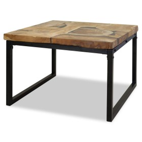 Mesa de centro de resina de teca 60x60x40 cm de vidaXL, Mesas de centro - Ref: Foro24-244552, Precio: 99,87 €, Descuento: %