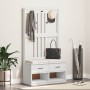 Perchero de entrada SANDNES madera pino blanco 87x40x159,5 cm en Bancos para recibidores y almacenamiento | Comprar online en Fo