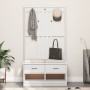 Perchero de entrada SANDNES madera pino blanco 87x40x159,5 cm en Bancos para recibidores y almacenamiento | Comprar online en Fo